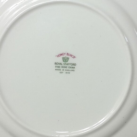 Royal Stafford Honey Bunch Tea Cup Saucer Salad Plate Floral Bone China England - Picture 11 of 16